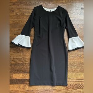 Tommy Hilfiger Black Dress - white ruffle sleeves Size 4